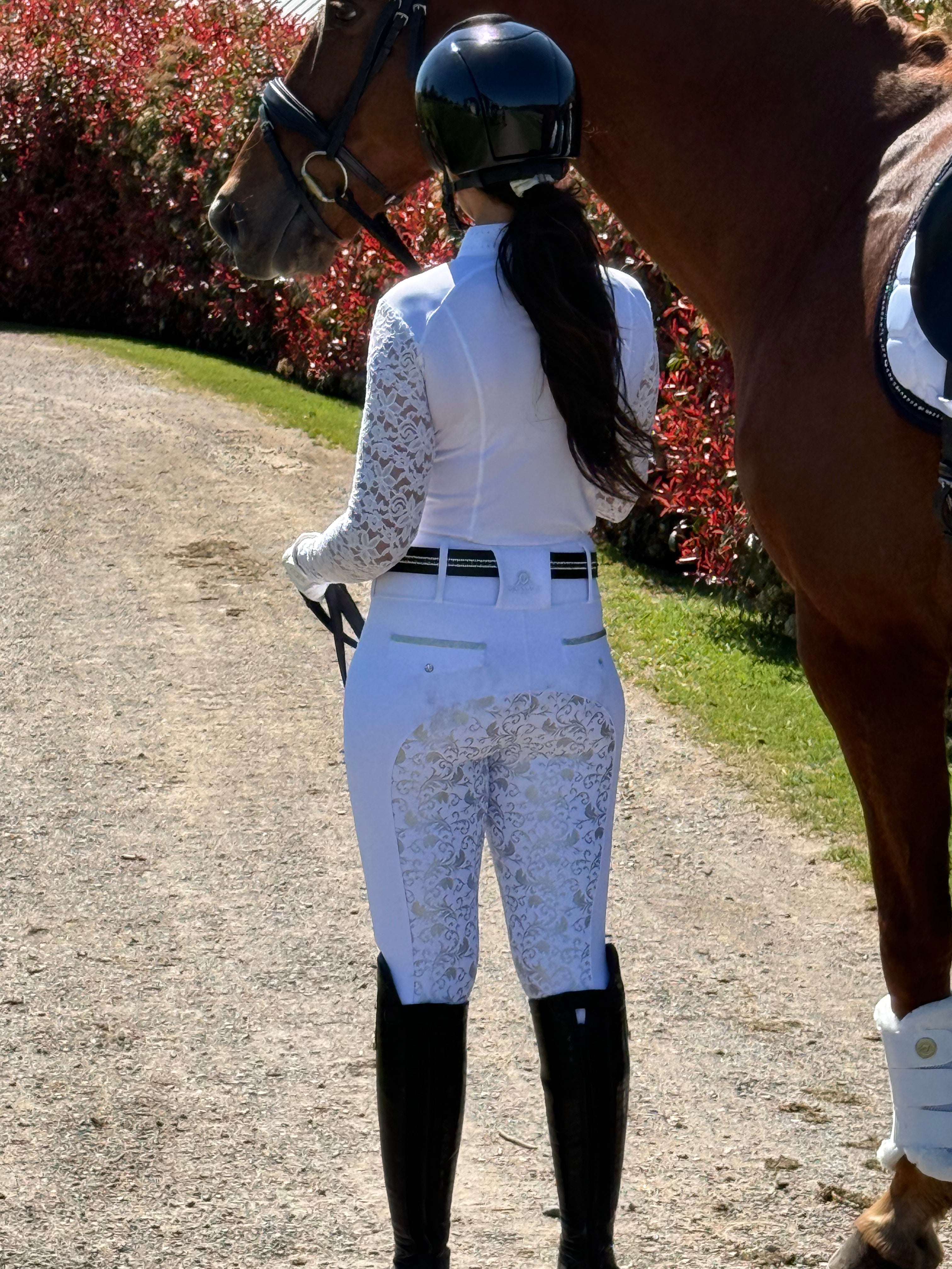 ASHLEY Long Sleeve Competition  Shirt WHITE now back in stock !